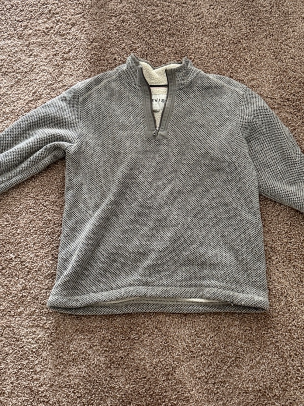 Orvis Gray Half-Zip Knit Pullover